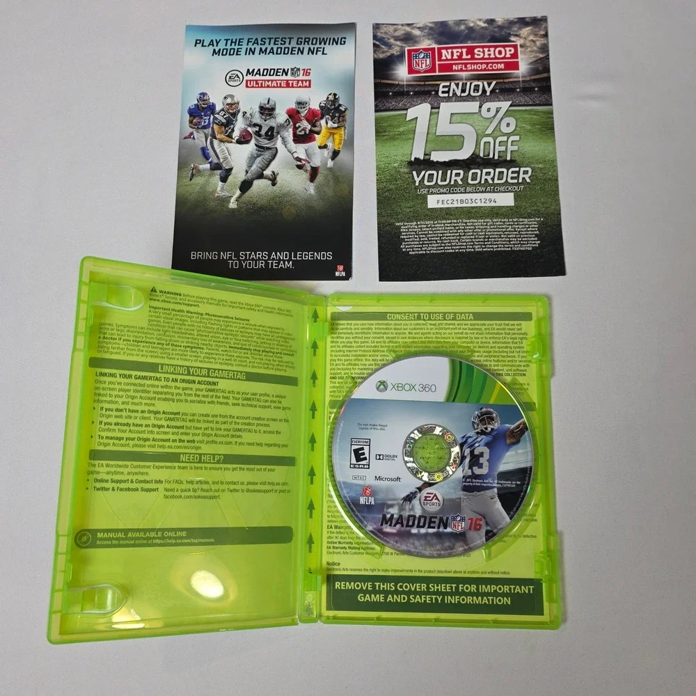 EA Sports‎ Madden NFL 16 Xbox 360 Football Sports Game